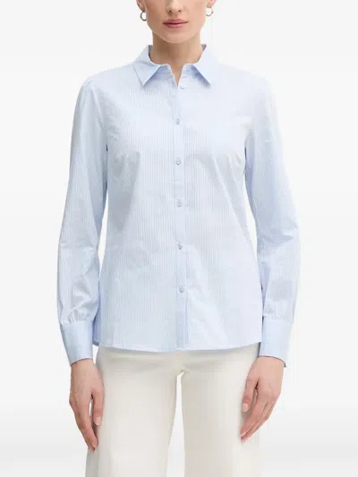 Pedro Del Hierro Striped Long-sleeve Shirt In Blue