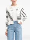 Pedro Del Hierro Striped Zip-up Cardigan In White