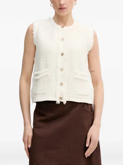 Pedro Del Hierro Textured Knit Vest In Gray