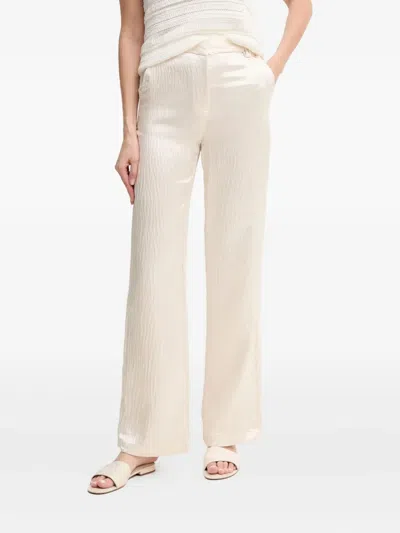 Pedro Del Hierro Textured Satin Trousers In Neutral