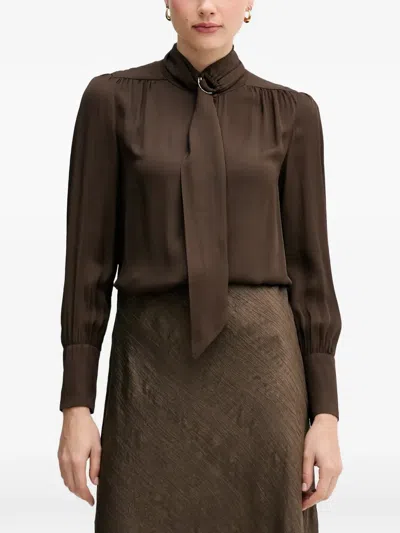 Pedro Del Hierro Tie-neck Blouse In Brown