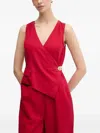 Pedro Del Hierro Wrap-front Gold-button Jumpsuit In Red