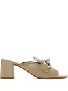 Pedro Garcia 55mm Umitachain-embellished Mules In Neutral