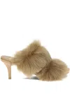 Pedro Garcia 65mm Fur-trimmed Heeled Sandals In Neutral