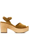 Pedro Garcia 85mm Danila Platform Sandals In Brown