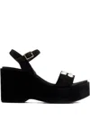 Pedro Garcia 90mm Delina Crystal-embellished Platform Sandals In Black