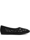 Pedro Garcia Ariane Suede Ballerina Flat In Black Castro In Black