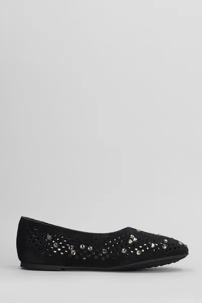 PEDRO GARCIA ARIANE BALLET FLATS IN BLACK SUEDE