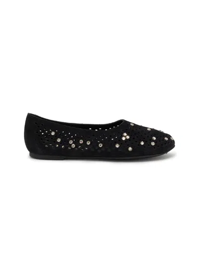 Pedro Garcia Ariane Suede Ballerina Flat In Black Castro In Multi