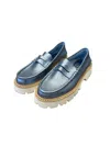 Pedro Garcia Azure Cervo Lame Loafer In Blue