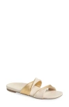 Pedro Garcia Bego Slide Sandal In Macadamia-gold Nappa
