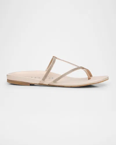 Pedro Garcia Belisa Crystal-embellished Flat Thong Sandals