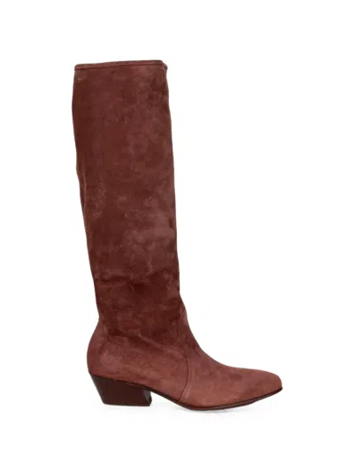 Pedro Garcia Bessie Suede Boots In Burgundy