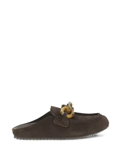 Pedro Garcia Bilma Chain-link Mules In Brown