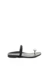 Pedro Garcia Black Nappa Flip Flops In Black