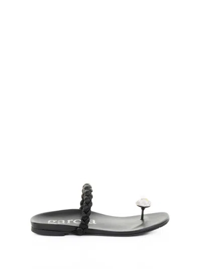 Pedro Garcia Black Nappa Flip Flops