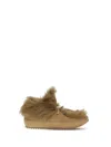 Pedro Garcia Jadine Fur-lined Mixed Leather Moccasins In Brown