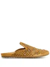Pedro Garcia Braidy Crystal-embellished Mules In Brown