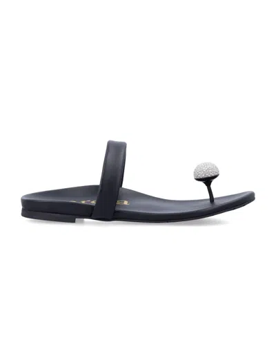 Pedro Garcia Bria Crystal-embellished Sandals In Black