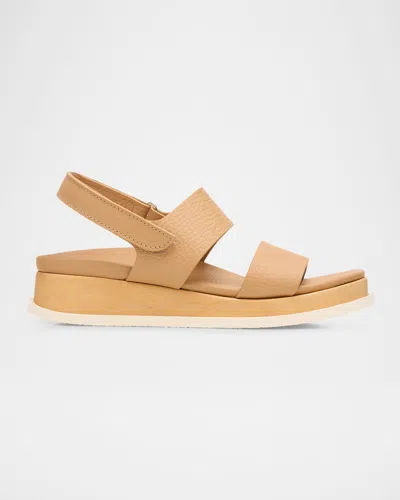 Pedro Garcia Brooklyn Leather Layered Flatform Sandals In Brown