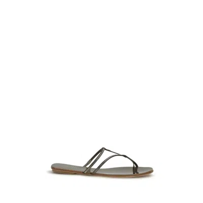 Pedro Garcia Brown Calf Leather Bos Taurus Flat Sandals