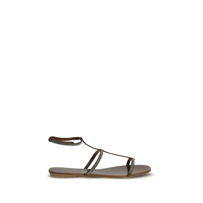 Pedro Garcia Brown Calf Leather Bos Taurus Strap-on Sandals