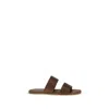 Pedro Garcia Double-band Satin Sandals In Brown