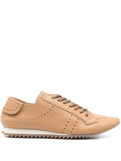 Pedro Garcia Celin Perforated Lace-up Sneakers In Brown