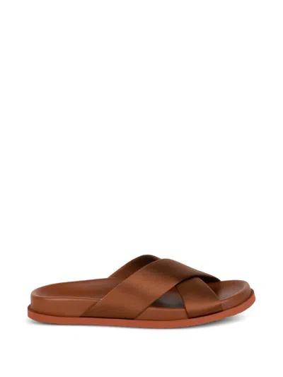 Pedro Garcia Daliana Crossover-strap Sandals In Brown