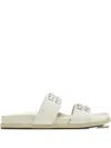 Pedro Garcia Dily Crystal-embellished Double-strap Sandals In White