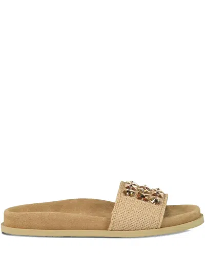 Pedro Garcia Dolomita Embellished Sandals In Nude