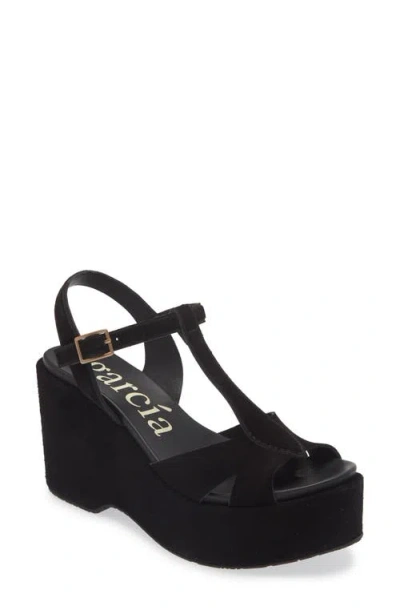 Pedro Garcia Domiel Ankle Strap Platform Sandal In Black Castoro