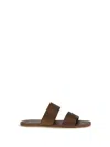 Pedro Garcia Double-band Satin Sandals In Brown