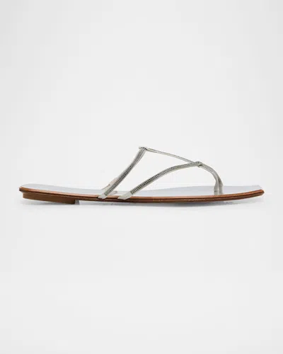 Pedro Garcia Crystal-embellished Strap Sandals In Gold