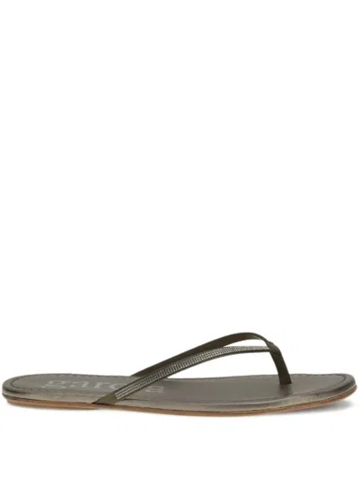 Pedro Garcia Embellished Thong Sandals In Gray