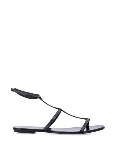 Pedro Garcia Elegant Flat Sandals With Delicate Straps In Multi
