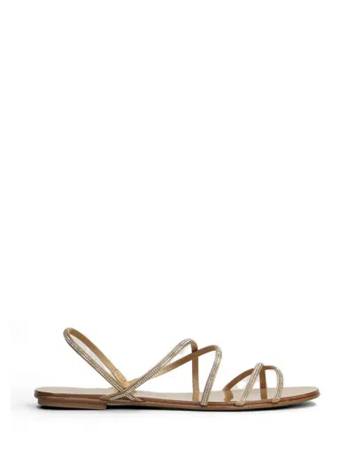 Pedro Garcia Esme Crystal-embellished Strappy Sandals In Neutral