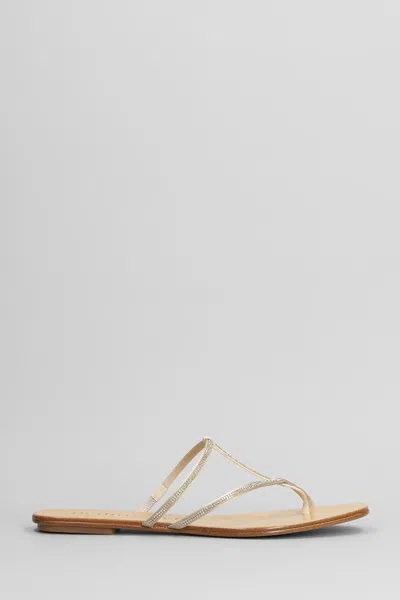 Pedro Garcia Estee Flats In Beige Satin In Nude