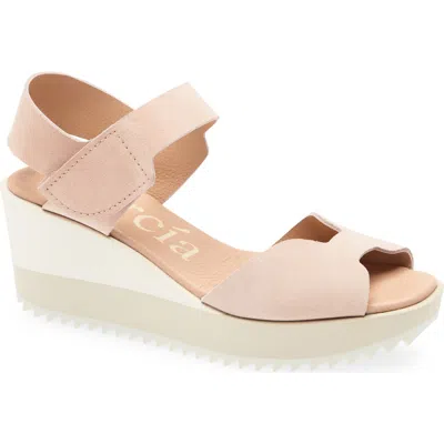 Pedro Garcia Fama Platform Wedge Sandal In Pink