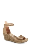 Pedro Garcia Feba Water Resistant Espadrille Wedge Sandal In Cava Cervo Lame