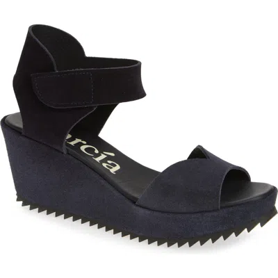 Pedro Garcia Fidelma Wedge Sandal In Blue