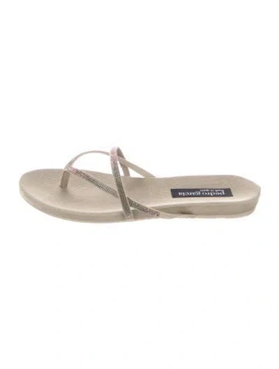 Pre-owned Pedro Garcia Flip Flops In Neutral