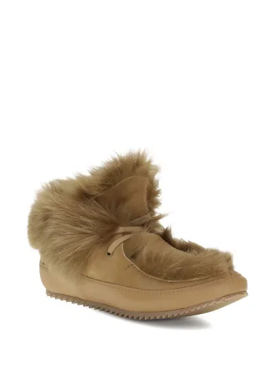 PEDRO GARCIA FUR-TRIMMED LACE-UP BOOTS