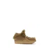 Pedro Garcia Jadine Fur-lined Mixed Leather Moccasins In Brown