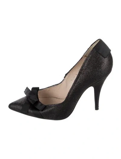 Pre-owned Pedro Garcia Glitter Glitter Accents Pumps In Black