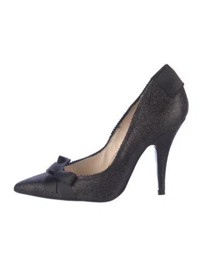 Pre-owned Pedro Garcia Glitter Glitter Accents Pumps In Black