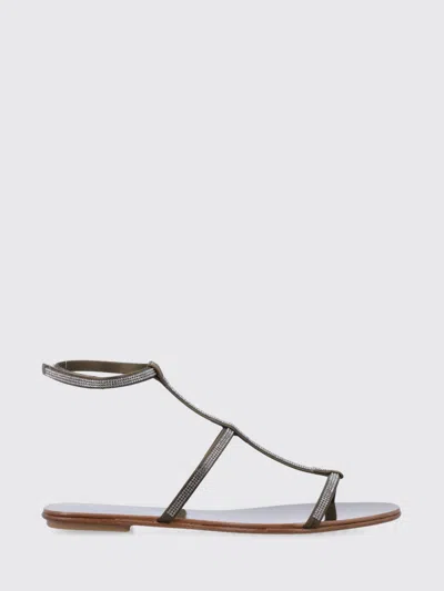 Pedro Garcia Suede Calfskin Sandal With Rhinestones In Green
