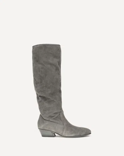Pedro Garcia Helle Slouchy Suede Knee-high Boots In Transparent