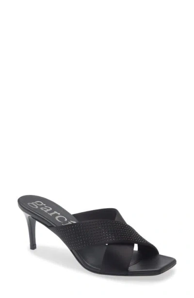 Pedro Garcia 60mm Idona Embellished Satin Crisscross Mules In Black