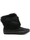 Pedro Garcia Jalia Fur-trimmed Suede Boots In Black